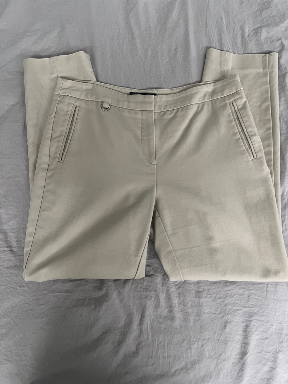 Adrianna Papell Cropped Dress Pants in Light Cream